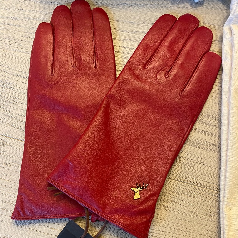 Red leather gloves